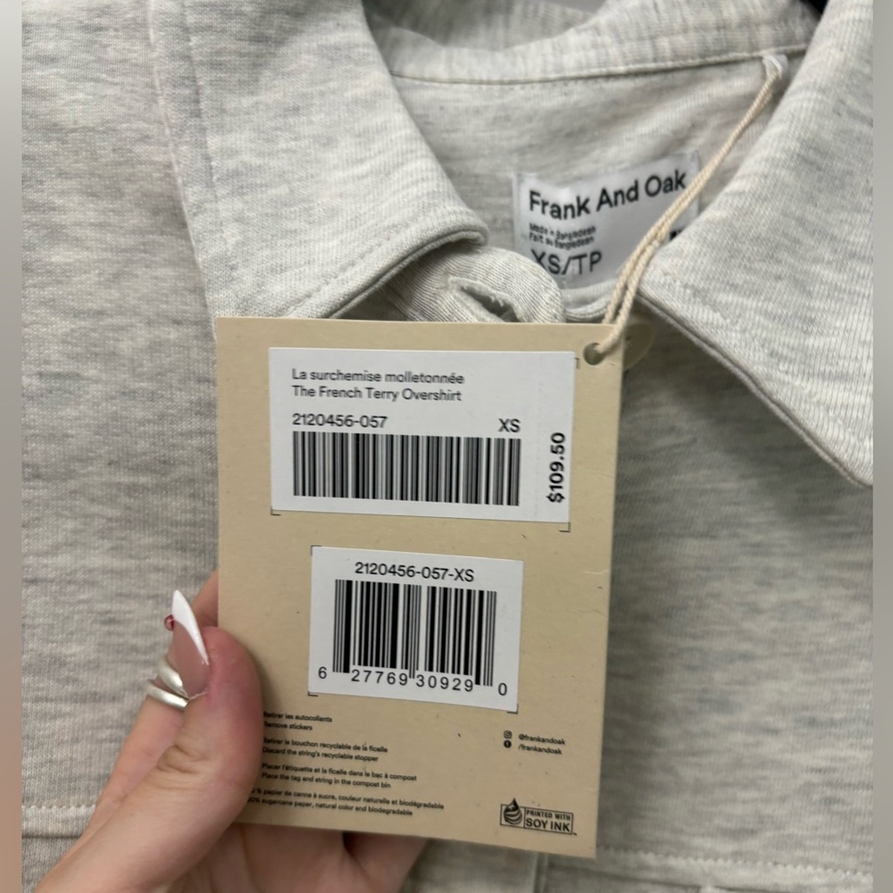 NWT Frank & Oak French Terry Overshirt women’s - Picture 5 of 6